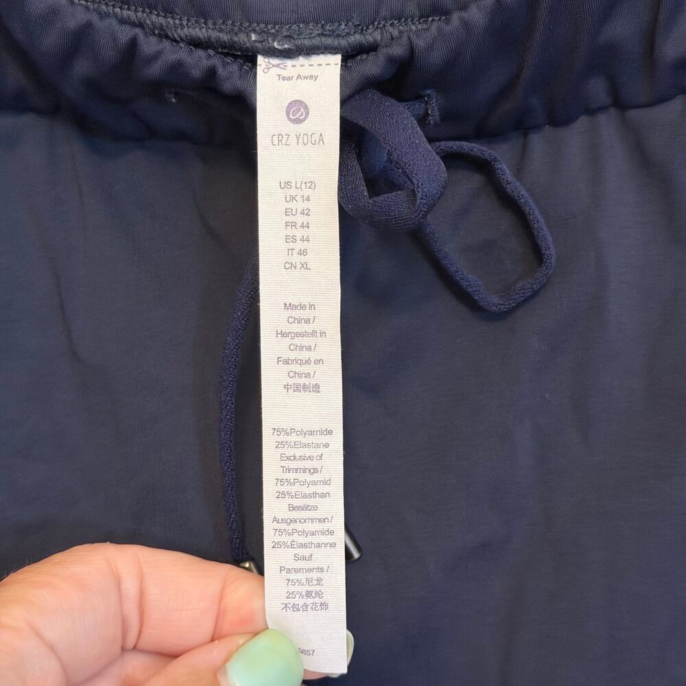CRZ YOGA Pants Large Navy Blue Drawstring Athleisure Stretch Activewear Sporty - Picture 4 of 4
